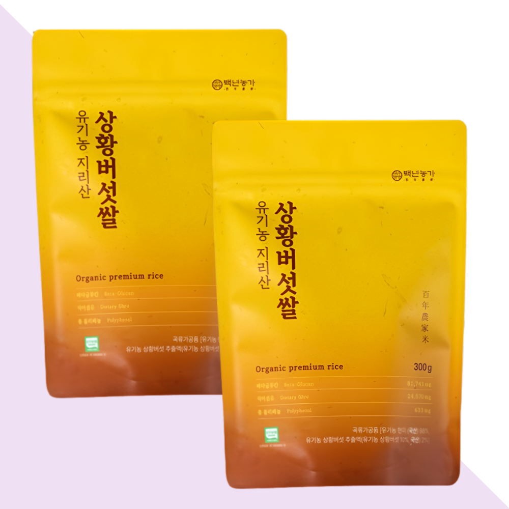 상황버섯쌀 백년농가 지리산 상황버섯 저당쌀 300gX2박스 - 메인 이미지