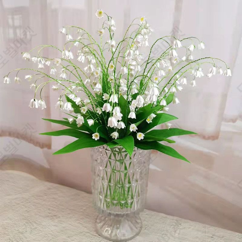 비즈화분만들기 DIY 은방울꽃 핸드메이드 꽃다발 만들기 재료 패키지 공예 키트 시뮬레이션 꽃다발 미완성품 창의력 키우기 아트 활동용 어린이집 유치원 초등학생 미술 교구 - 상품 이미지