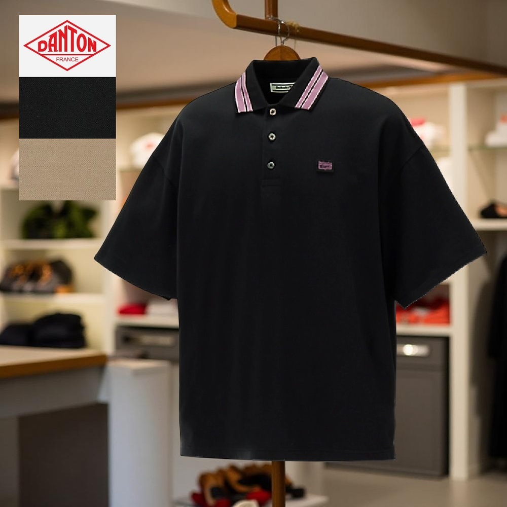 오니츠카타이거 오버사이즈 폴로 반팔 티셔츠 남성 카라티 2181B049 BLACK M