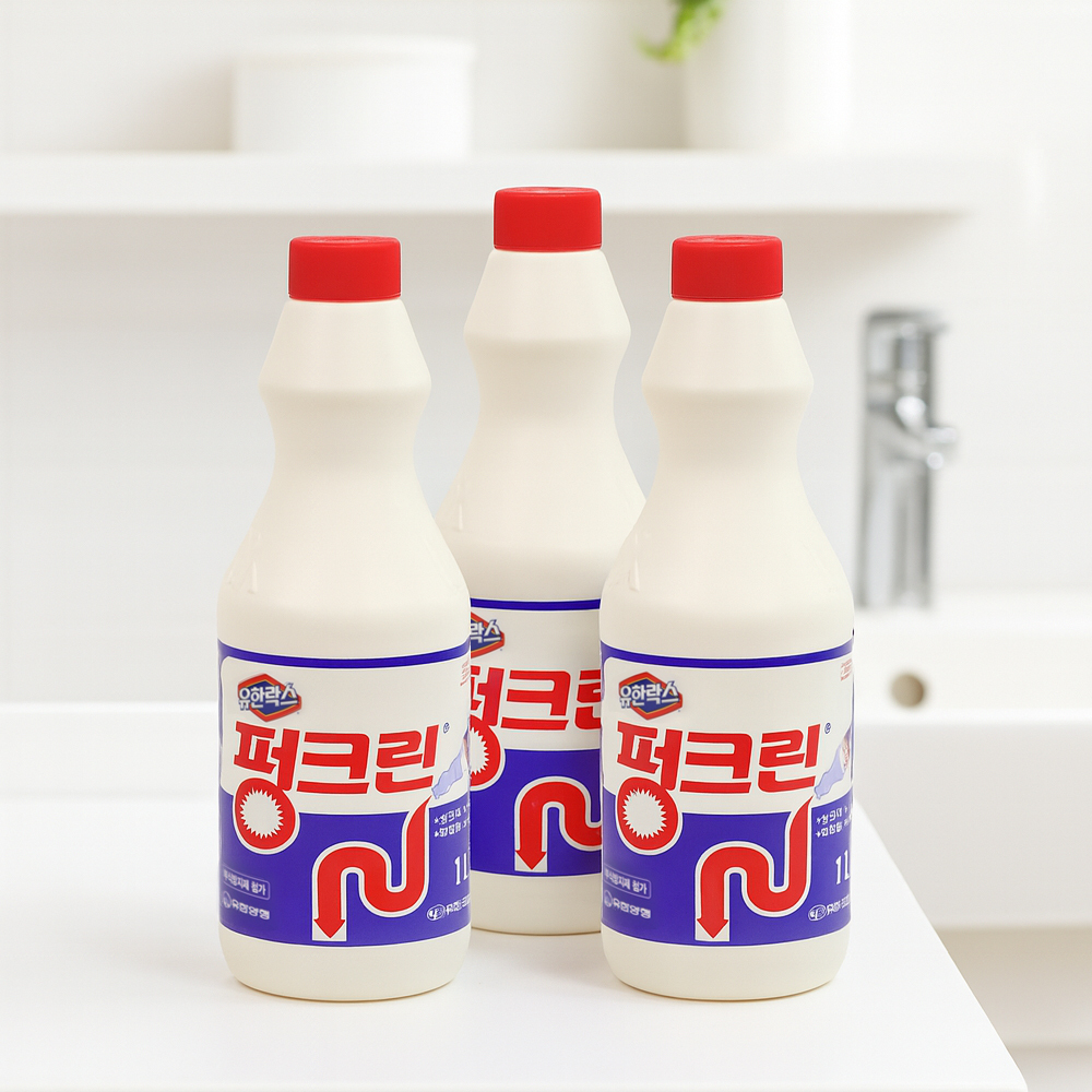 유한 펑크린 배수관 배수구 막힘 용해제 1L X3개 - 상품 이미지