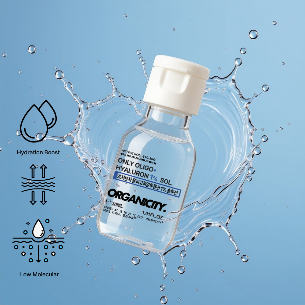 오가니시티 초저분자 히알루론산 1%원액 속건조 앰플 보습세럼 10ml