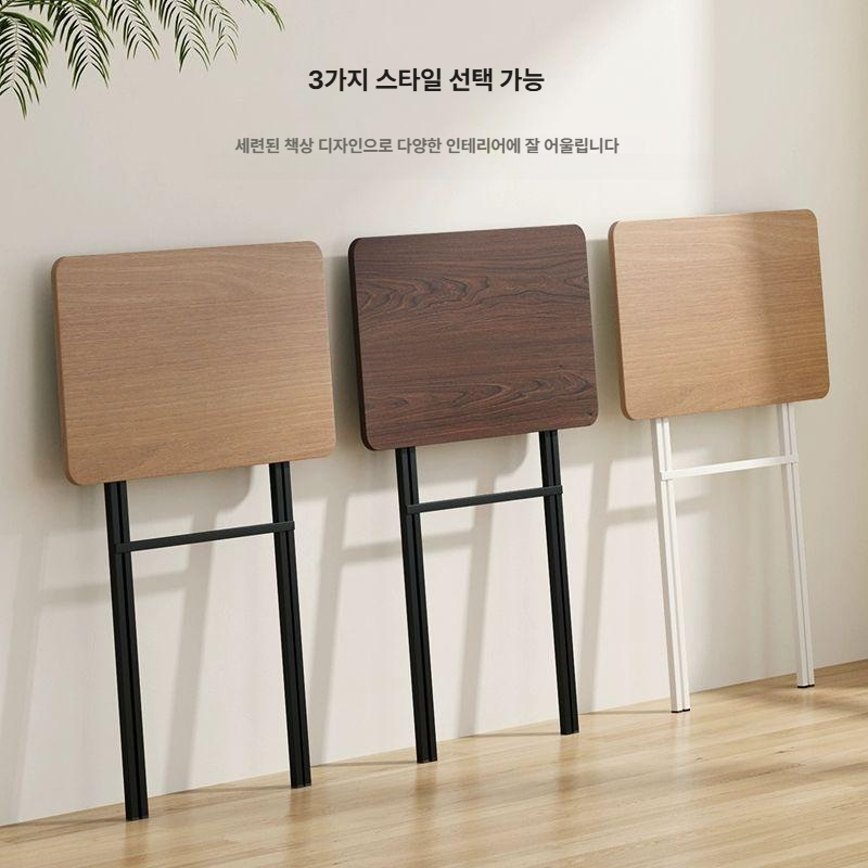 솔비에 높은 접이식 테이블 사이드 책상 보조 고정형 스탠딩 테이블 유목색 화이트 - 상세 이미지 4