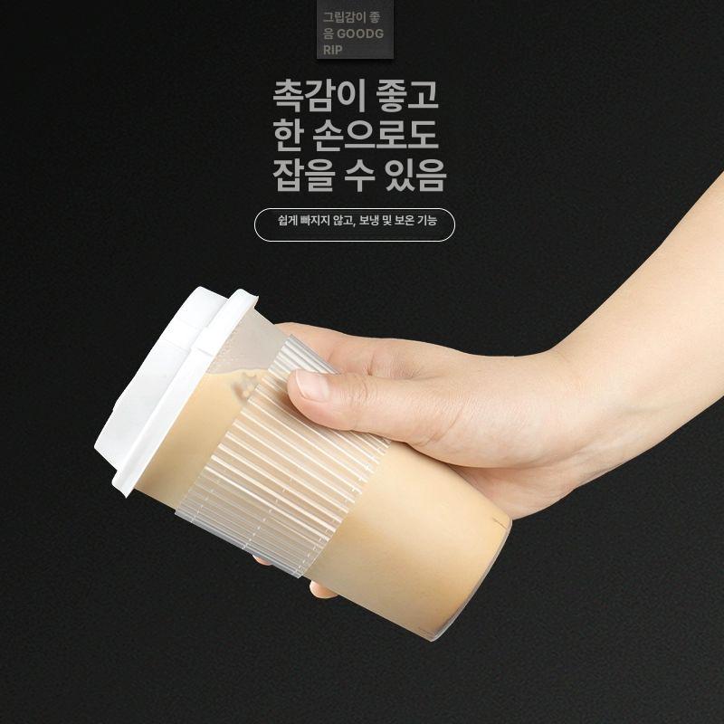 투명 컵홀더 단열 미끄럼 금박 그릇 거치대 음료 코스터 깔개 흡수성 주방 절연 테이크아웃컵홀더 90 플라스틱 컵 홀더 500개 - 상세 이미지 4