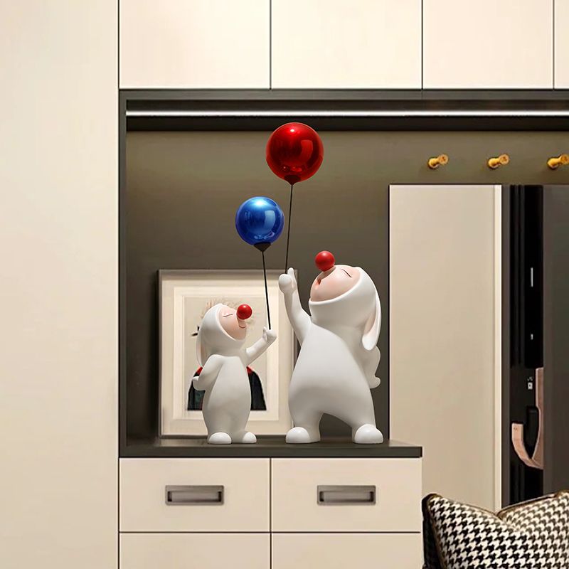 북극곰 장식품 입구 하트 인테리어 카페 매장 블루(소) - 상세 이미지 5