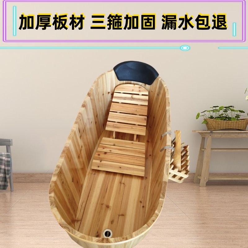 올템블리 원목욕조 고급 편백나무 히노끼탕 미니욕조 목욕통 어린이용 56cm - 상세 이미지 4