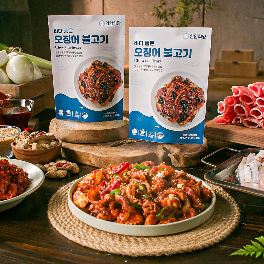 연안식당 바다품은 오징어 불고기 4팩 양념 오징어볶음 밀키트 캠핑 간편식 술안주 - 상세 이미지 2
