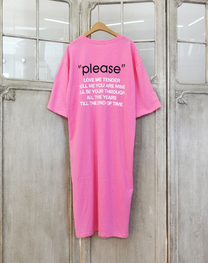 플리스 레터링 홈웨어 원피스