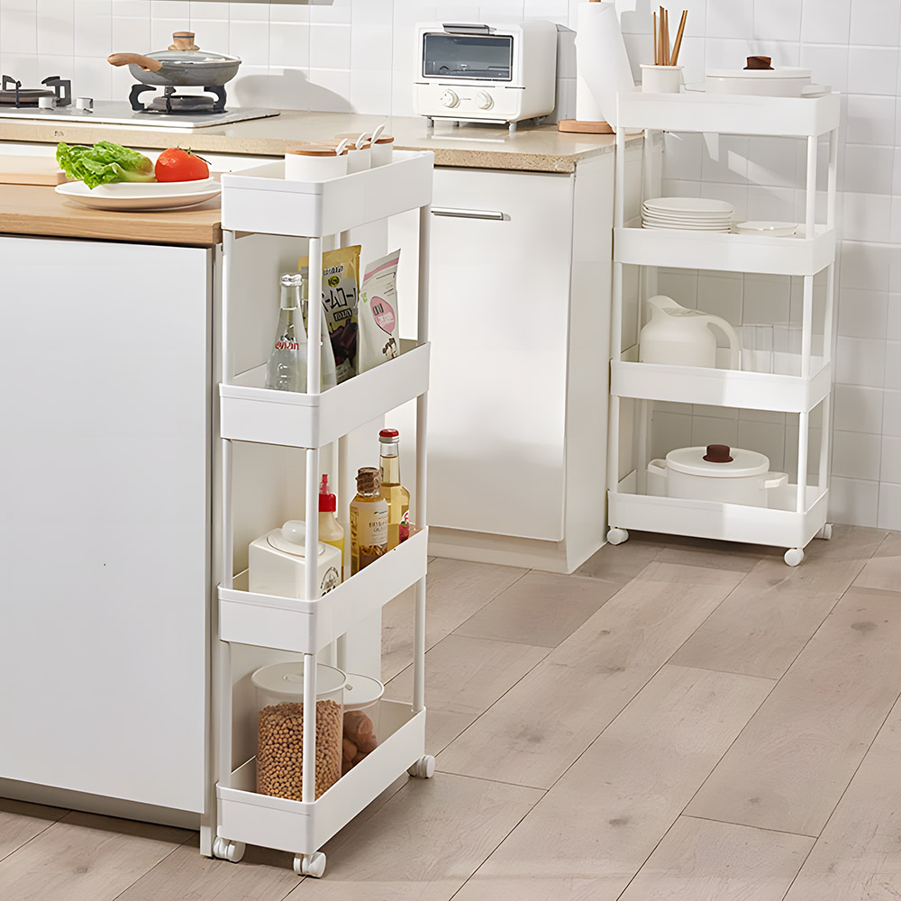 세탁실수납장 슬림형 바퀴달린 이동식 틈새수납 선반