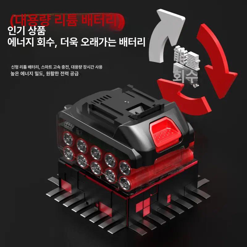 무선 송풍기 청소기 블로워 주피터 대포 효자 베어툴 충전 강력 대형 차량용 본체 폭력 관도 터보 팬 20단 배터리 1개 - 상세 이미지 5