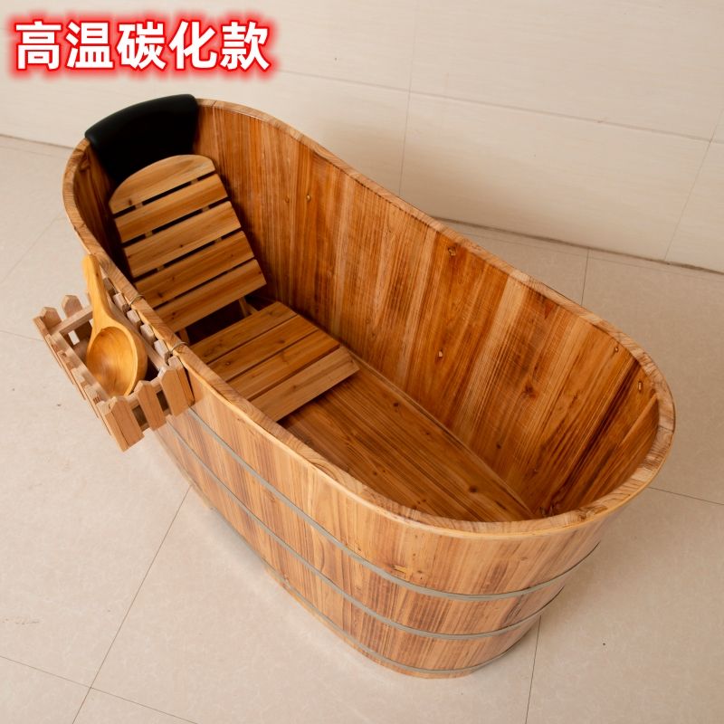 올템블리 원목욕조 고급 편백나무 히노끼탕 미니욕조 목욕통 어린이용 56cm - 상세 이미지 5