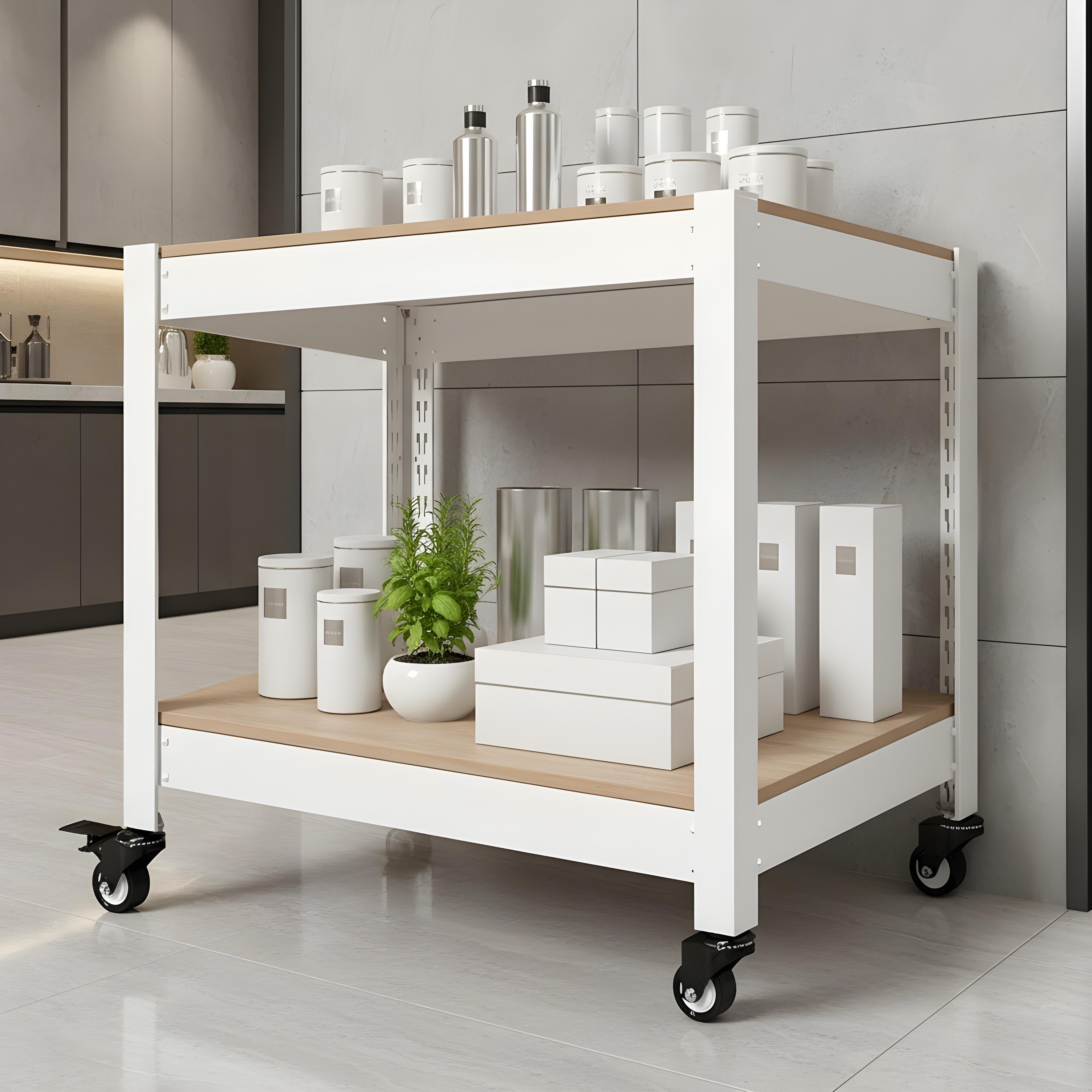 바퀴선반 바퀴달린 선반 이동식 트롤리 2단 세탁실 수납장 틈새 북카트 300300600