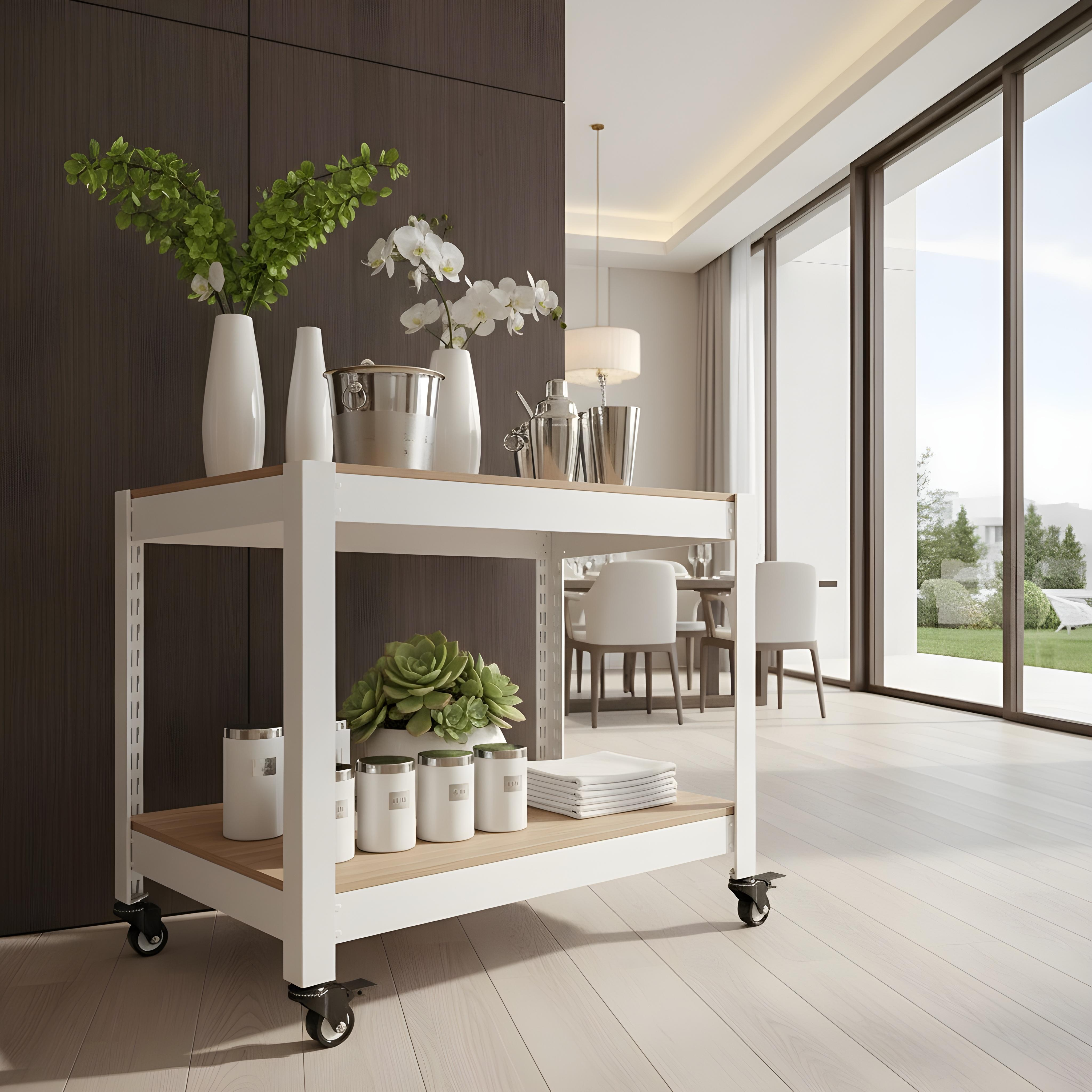 바퀴선반 바퀴달린 선반 이동식 트롤리 2단 세탁실 수납장 틈새 북카트 300300600