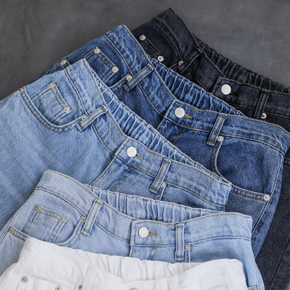 솔트린 캣워싱 간절기 세미와이드 데님 팬츠 - 상세 이미지 4