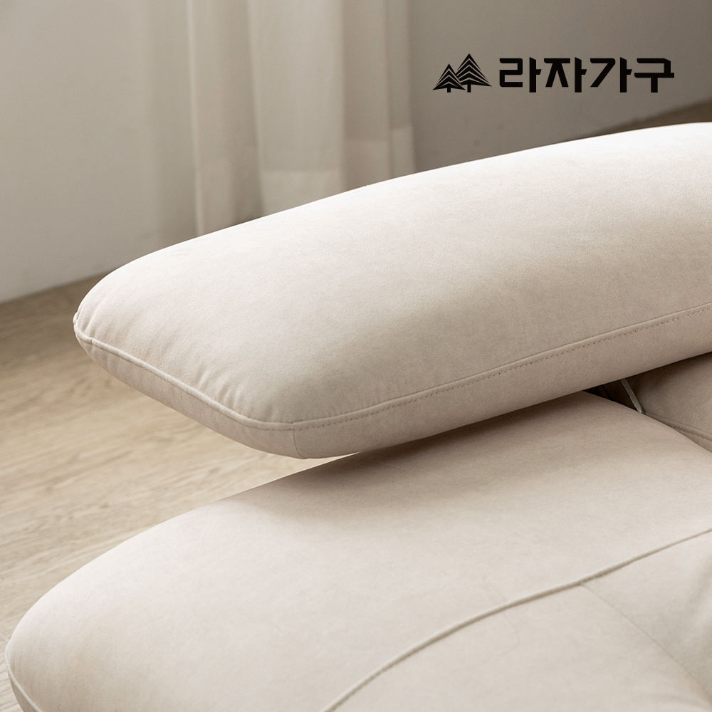 라자가구 제이드 조야 패브릭 스윙 소파 푹신한 모듈 거실 기능성 쇼파 스툴포함, 아이보리, 3인용