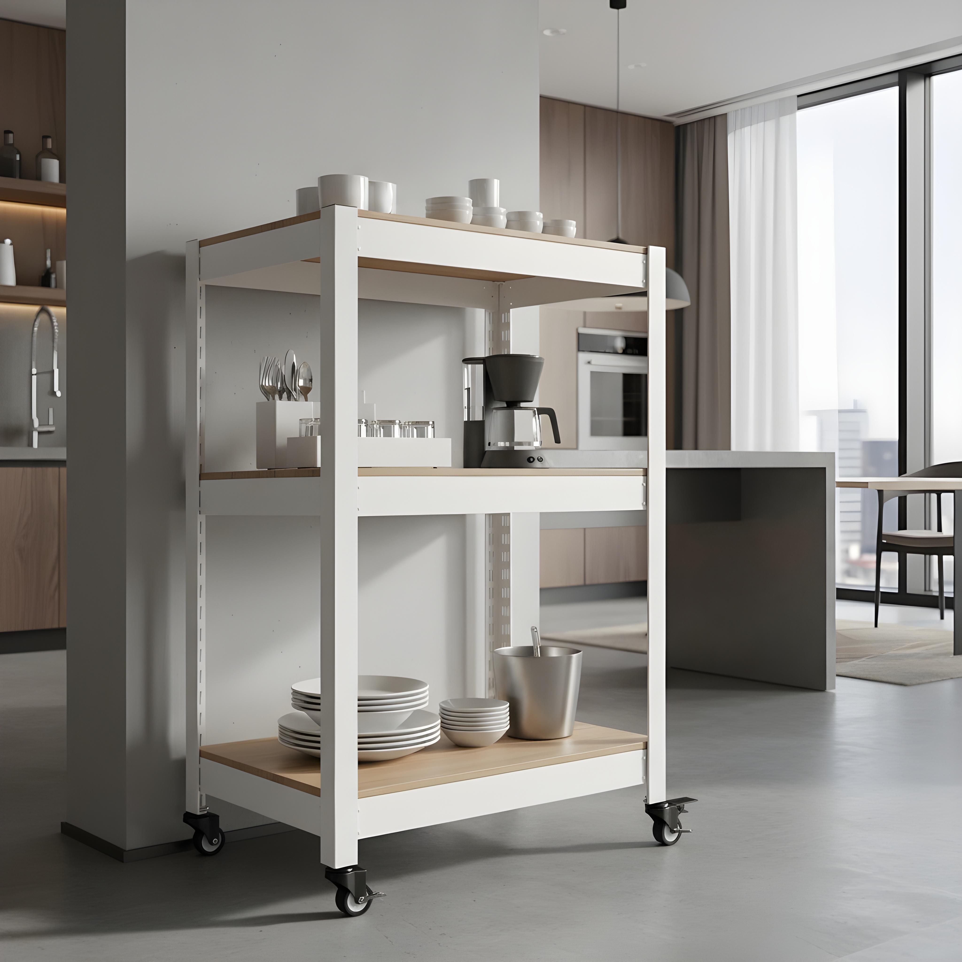 바퀴선반 바퀴달린 선반 이동식 트롤리 3단 수납장 틈새 북카트 300300750