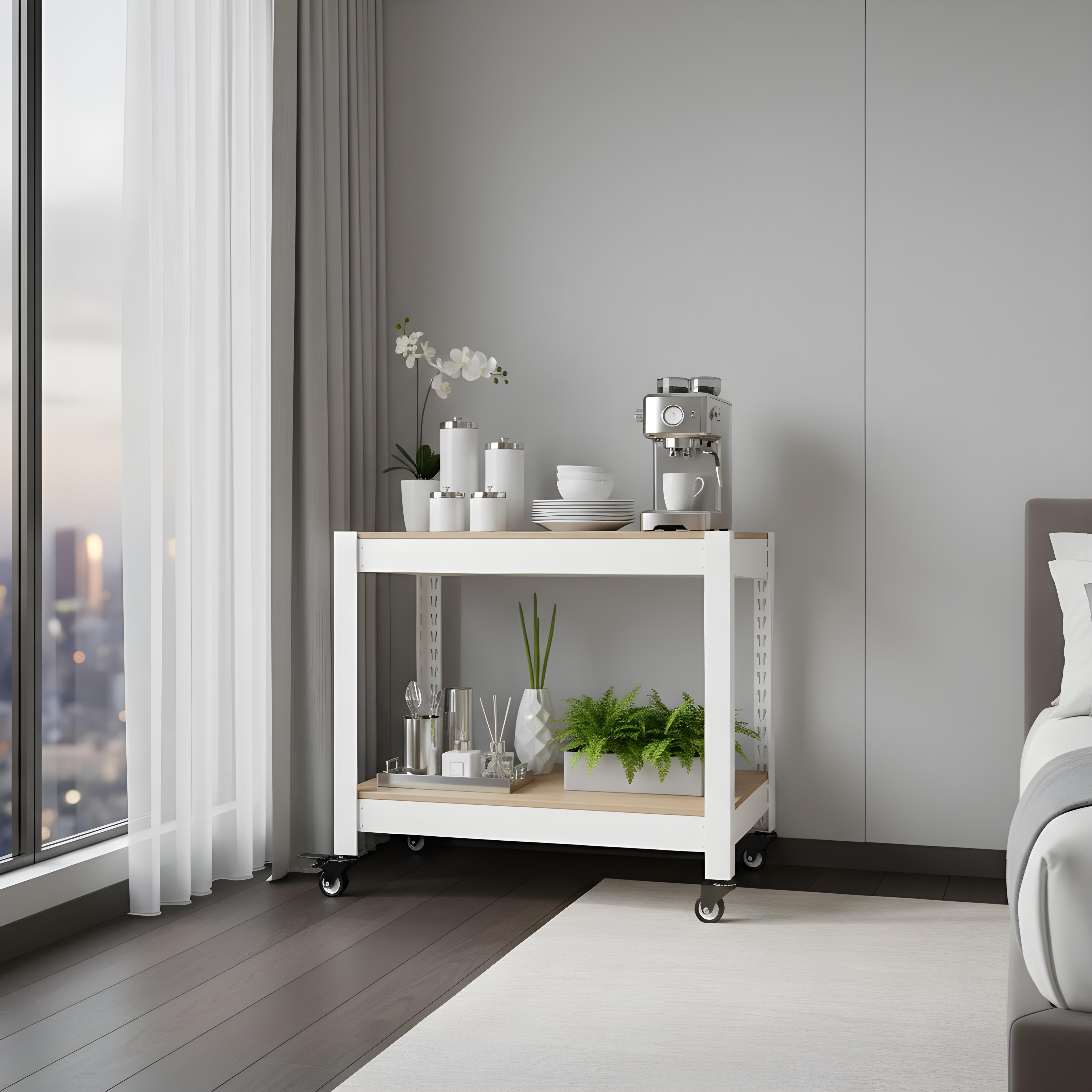 바퀴선반 바퀴달린 선반 이동식 트롤리 2단 세탁실 수납장 틈새 북카트 300300600