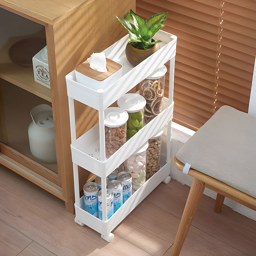 세탁실수납장 슬림형 바퀴달린 이동식 틈새수납 선반