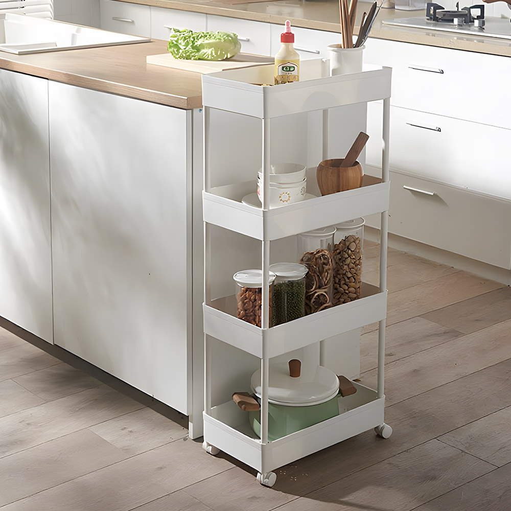 세탁실수납장 슬림형 바퀴달린 이동식 틈새수납 선반