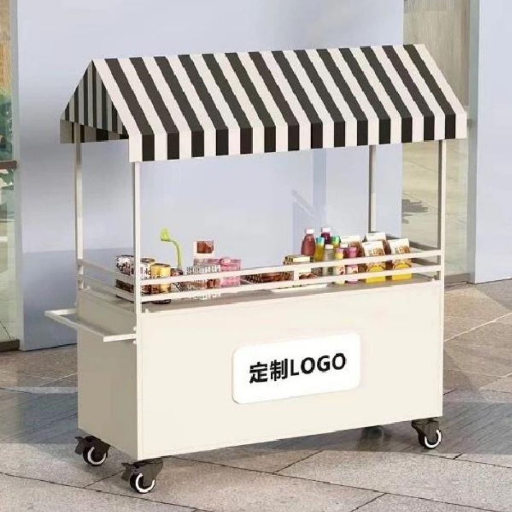 노점 판매대 부스 좌판대 이동식 선반 플리마켓 행사 접이식 흰색 120x60x210cm(팔걸이O) - 상품 이미지