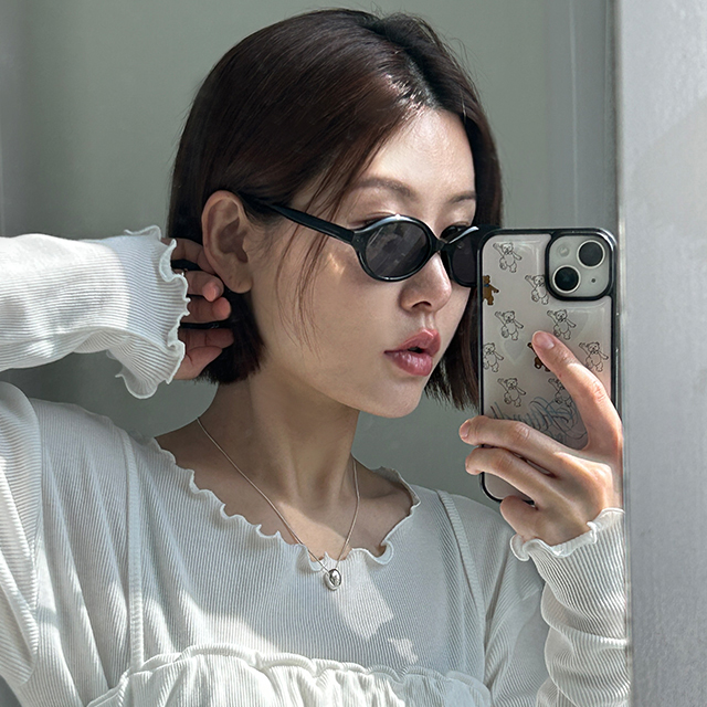 프로젝트프로덕트 CLCC4 블랙 브라운 투명 퍼플 그레이 뿔테 긱시크 오벌 선글라스 - 상품 이미지
