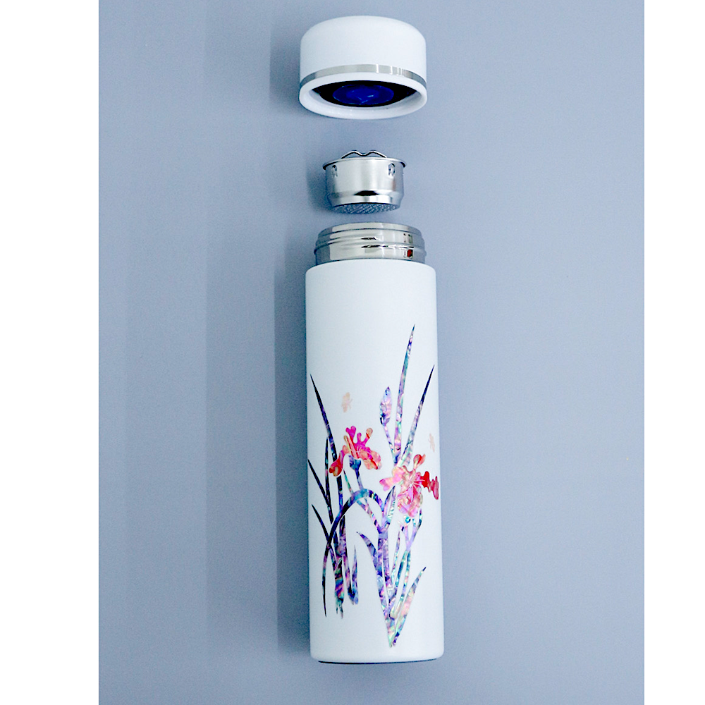 난초 나전칠기 자개 텀블러 명장 장춘철작품 최고급 316 스테인리스 사용 VIP 품격 선물 - 상세 이미지 4