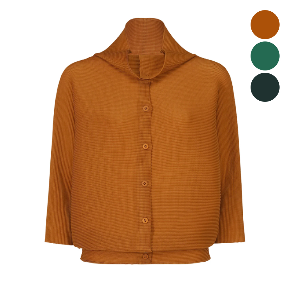 이세이미야케 미 가디건 DOLMAN STRETCH PLEATS 2 MI53FO613 - 메인 이미지