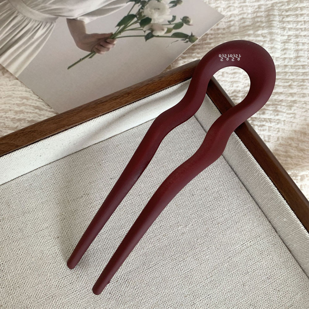 무광 U자비녀 올림머리장식 심플 헤어핀 가벼운 U핀 이미지 8