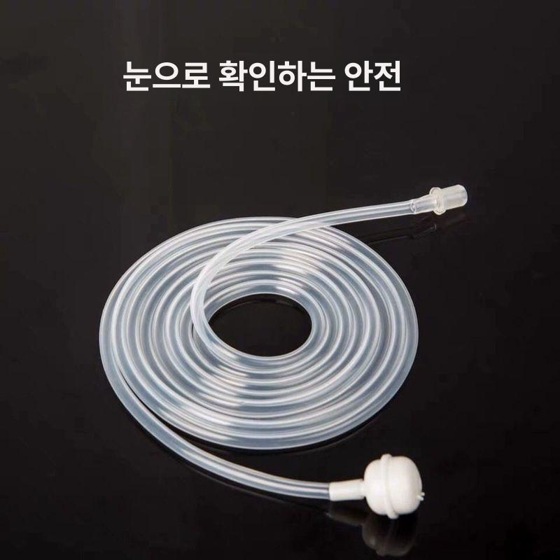 긴 빨대 호스 투명 스트로 호수 튜브 교체 실리콘 펌핑 1m 세트 흡입구+빨대 브러시 - 상세 이미지 2