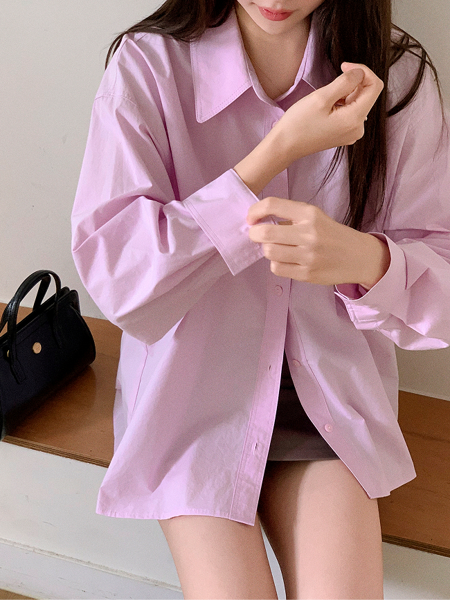 루즈핏 베이직 셔츠 bs8417 - 상세 이미지 2