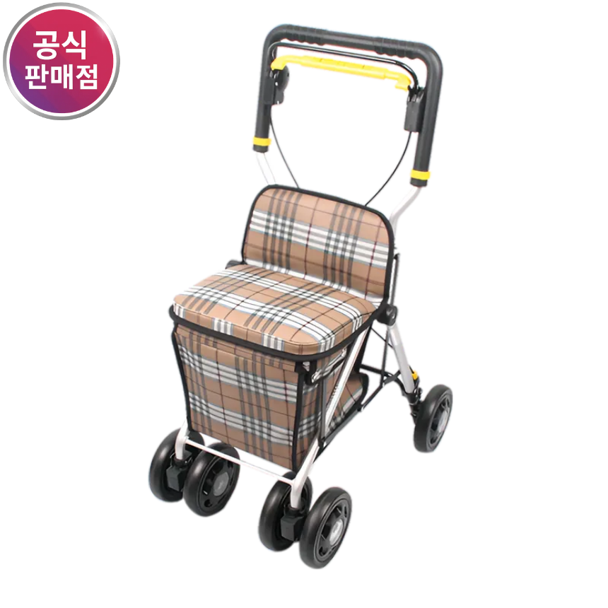 진산메디칼 다용도 접이식 노인보행기 어르신 어른 성인 성인용 실버카 할머니유모차 F-770 - 메인 이미지