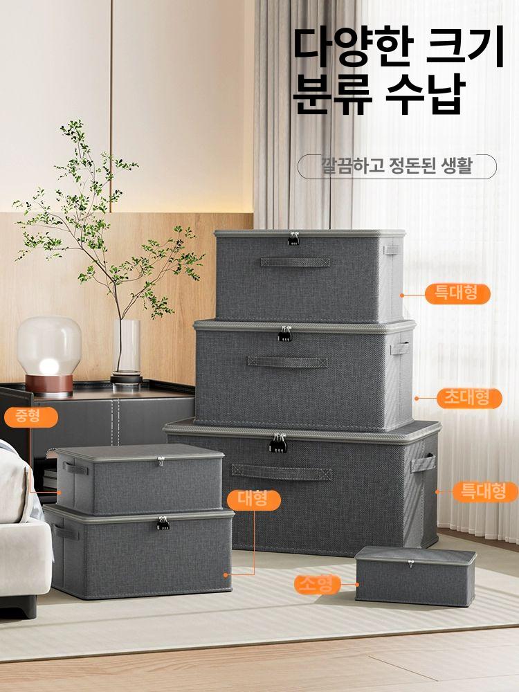 자물쇠 수납함 상자 옵션 장치 비밀번호 열쇠함 열쇠 잠금장치 보조키 잠금상자 그레이 특대형 프리미엄 양이온 내장 잠금장치없음세탁가능무취의류가정용품수납 - 상세 이미지 5