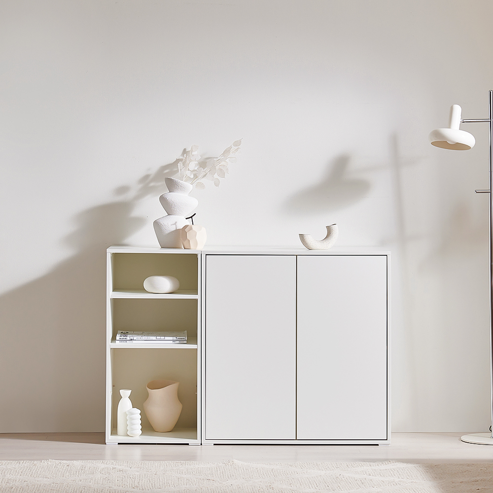 바스포르 뮤트 E0등급 1200set 800수납장+400선반장 높은 거실장