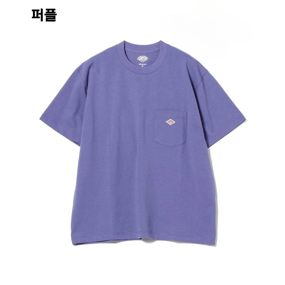 단톤 로고 무지 코튼 반팔티셔츠 여성 25SS DT-C0197TCB S 레드 - 상세 이미지 4