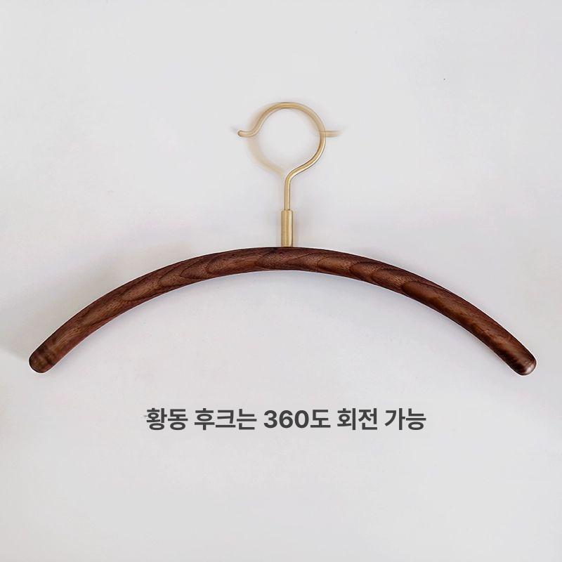 나무 호두나무 옷걸이 호두색 호두 선반 원룸 현관 성인용 옐로우코퍼 행거 6개 - 상세 이미지 5