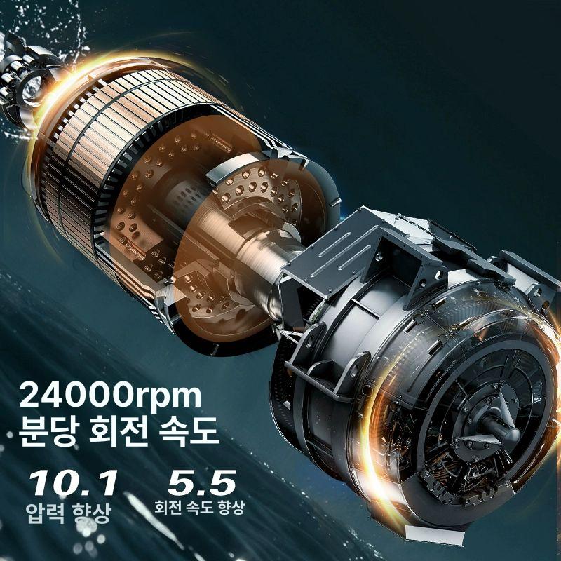 농업용 고압분사기 워터건 살포기 스프레이건 물총 릴호스 물분사기 초강력 투러 24VF1 전기+5합일 분사기 - 상세 이미지 5