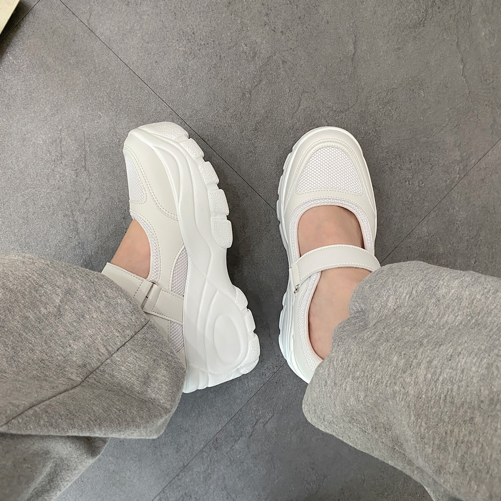 루루 7cm 여자 여성 키높이 메리제인 운동화 발편한 통굽 굽높은 스니커즈 신발 스탠딩화 - 상세 이미지 5