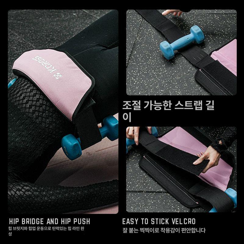 가정용 힙쓰러스트 벨트 스트랩 힙업 장비 덤벨 운동기구 홈짐 홈트레이닝기구 멀티홈짐 기본 핑크 프리사이즈 - 상세 이미지 4