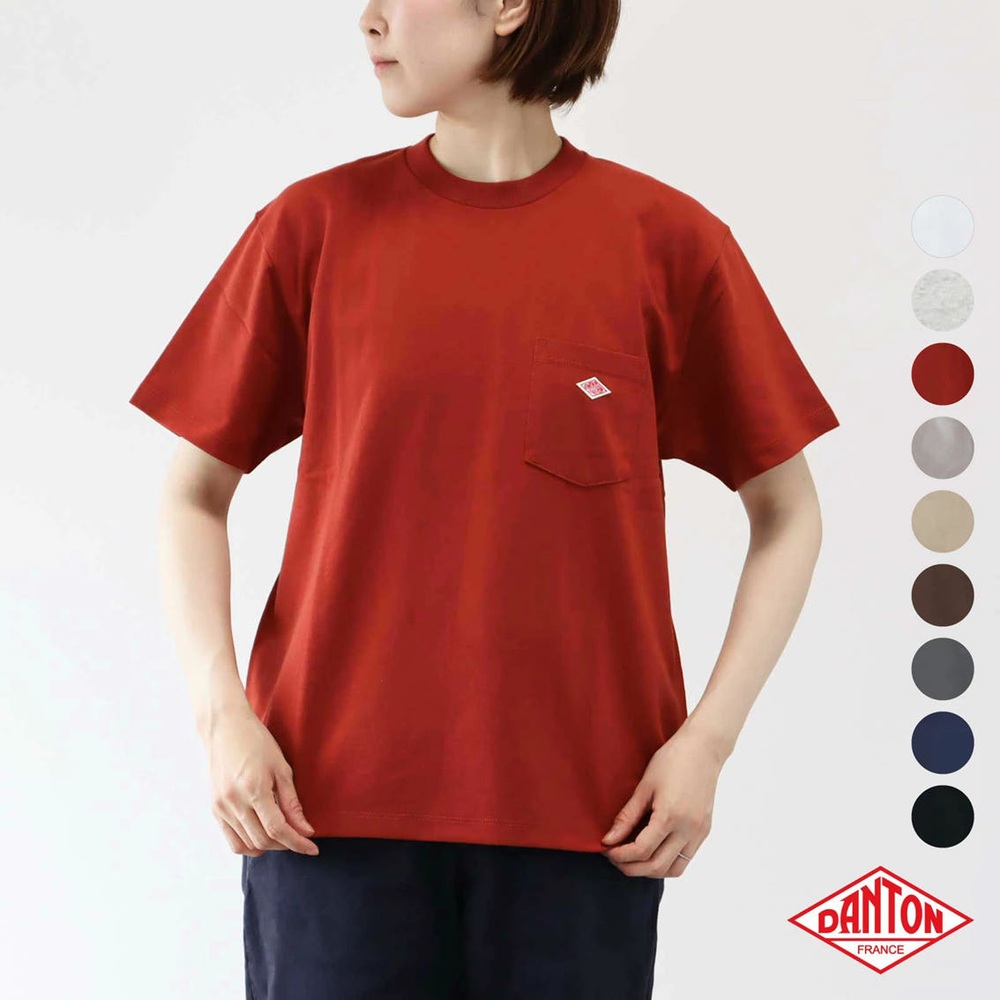 단톤 로고 무지 코튼 반팔티셔츠 여성 25SS DT-C0197TCB S 레드 - 메인 이미지