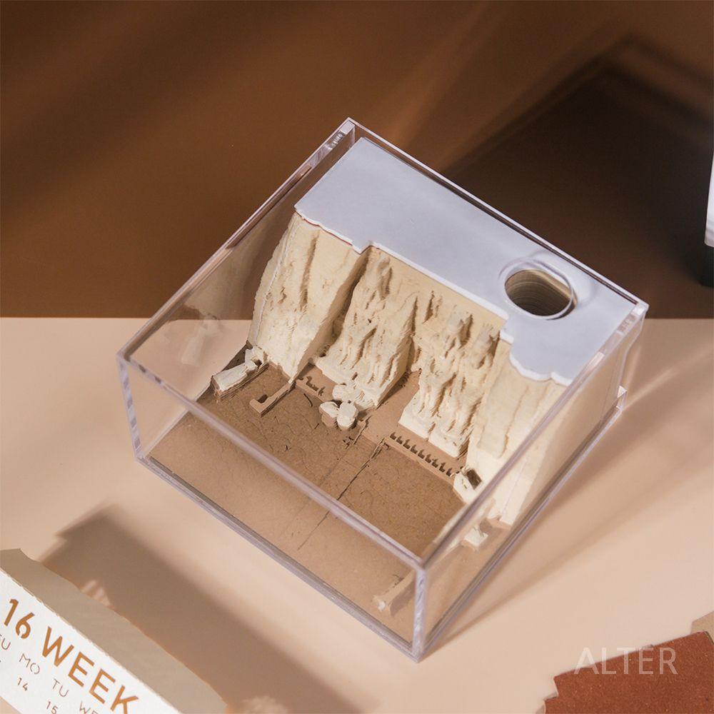 3D 이집트 사원 메모지 입체 데스크 신전 선물 미니 달력 이집트 스핑크스 입체 메모지 - 상세 이미지 3