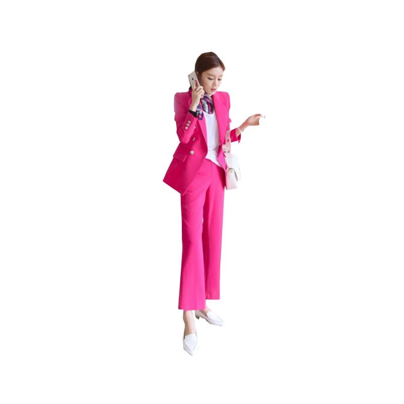 핫핑크 정장 세트 장미 무대 행사 여자슈트 가을수트 단품 공연복 슬림핏 장미 레드 S - 상세 이미지 5