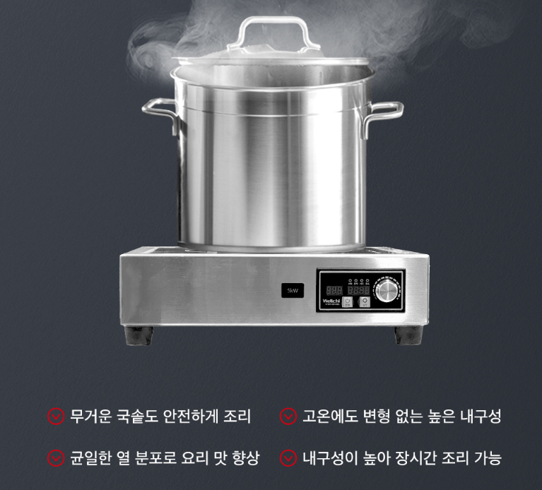 업소용인덕션 2구 고화력  웰치 이동식 전기레인지 고효율 전기렌지 다이얼 주방 3.5KWX2 이미지 2