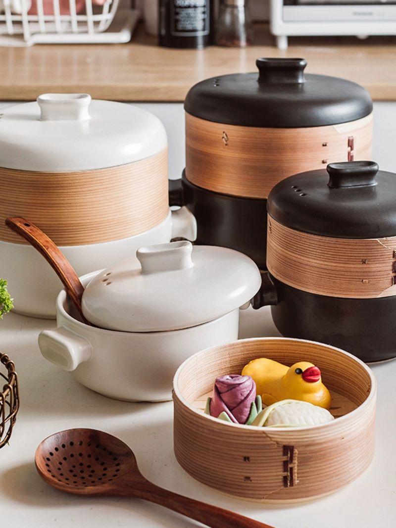 편백나무찜기 편백찜 편백찜기 대나무 찜통 세이로무시 떡 대형 찜기 만두 냄비 목재 1.5L 스트로베리 찜통 찜천포함 - 상세 이미지 2