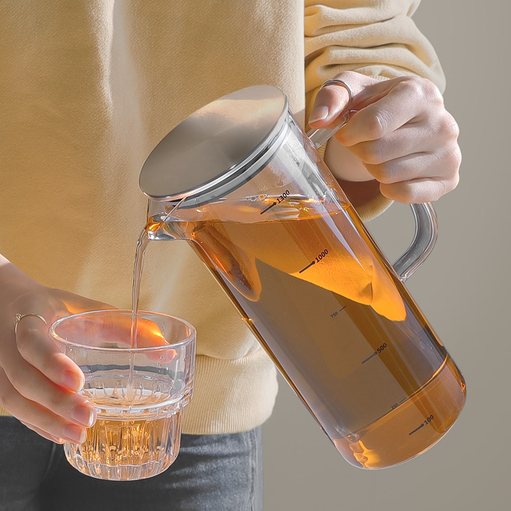 스텐뚜껑 내열유리 원형물병 700ml - 상세 이미지 3