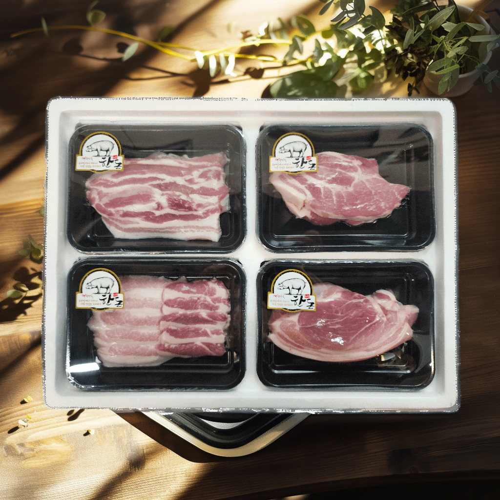 국내산 프리미엄 한돈 구이 선물세트 1kg (삼겹살 목살 항정살 가브리살) 가족모임 이미지 6