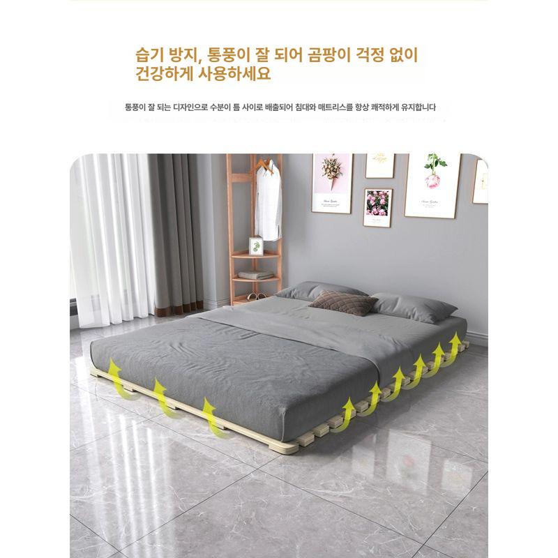 저상침대프레임 저상형프레임 소나무 패브릭 접이식 슈퍼싱글 침대깔판 낮은 바닥에 놓을 수 있는 접이식 침대 함께 900mmX1900mm - 상세 이미지 2