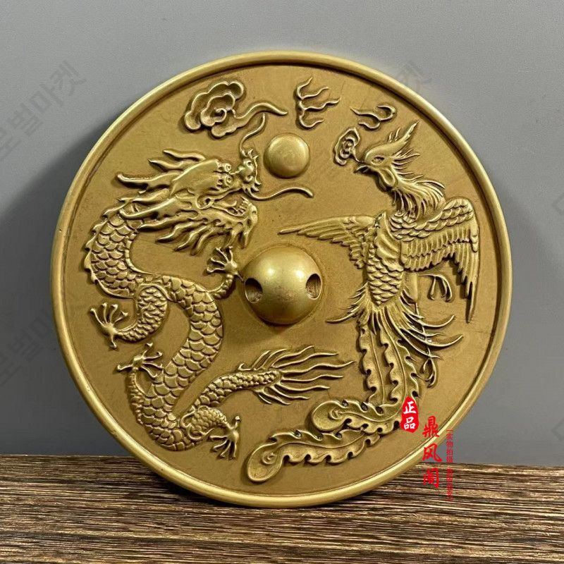 정품 순동 결혼 용봉 동경 작은 웨딩 거울 신부 허리 압박 거울 용봉 보호 거울 결혼식 원형 거울 장식품 - 상세 이미지 5