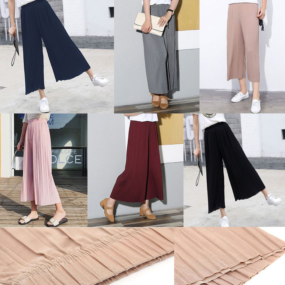여성 플리츠 팬츠 간절기 여자 긴바지 - 상품 이미지