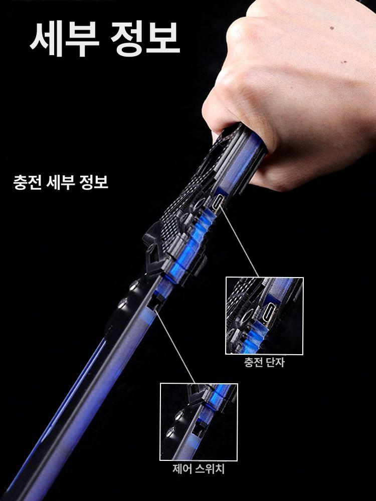 사이버 LED 2도류 코스프레 스트랩 충전 광선검 써멀 사무라이 블레이드 오렌지 라이트 - 상세 이미지 4