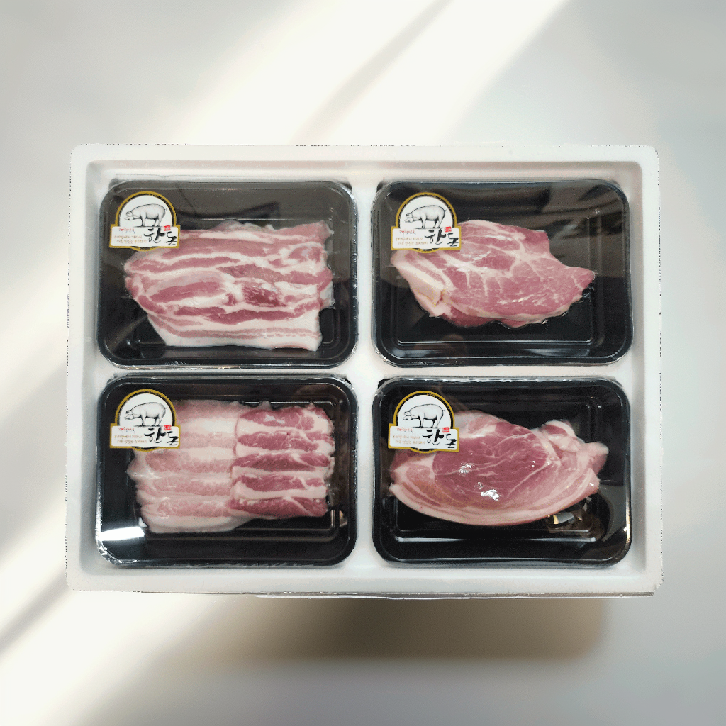 국내산 프리미엄 한돈 구이 선물세트 1kg (삼겹살 목살 항정살 가브리살) 가족모임 - 상세 이미지 2
