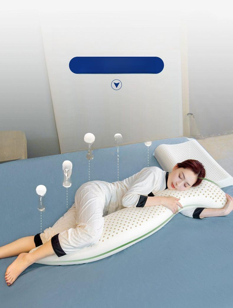 긴 베개 해마형 모찌 죽부인 여름 안고자는 라텍스 대형 확장형 라이트그레이코튼커버 이미지 7